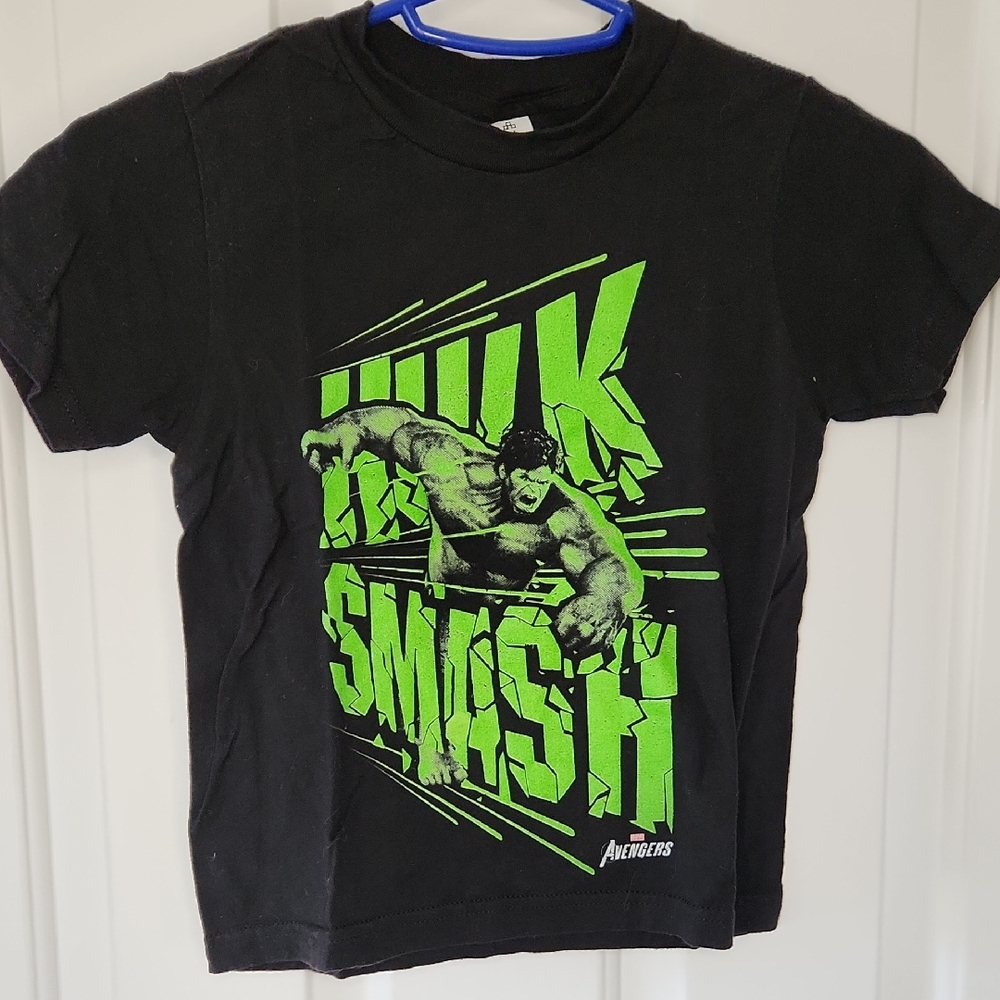 Tultex Black and Green Hulk Smash Tee